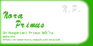 nora primus business card